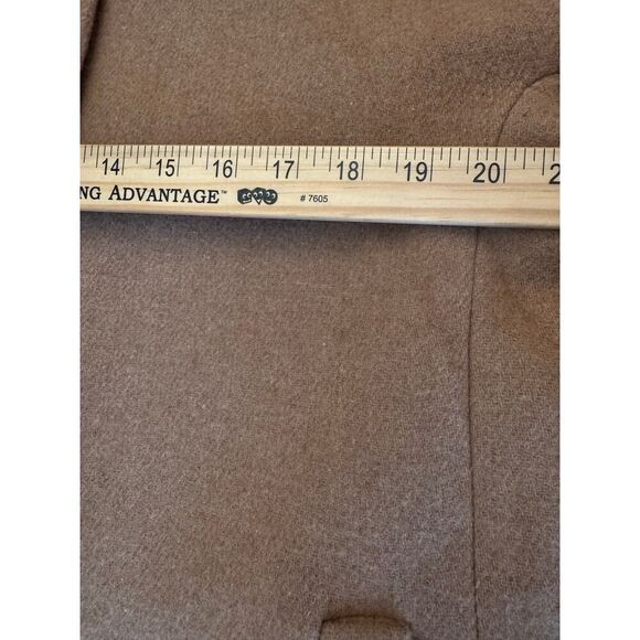 J.Crew Wool Coat Sz 12 Camel Funnel Neck Cocoon Style Fall Winter EUC Classic - Picture 14 of 15